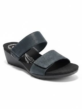 Revere Rachel Cork Adjustable Wedge sandals - Sorrento Black US 7M Arch Support